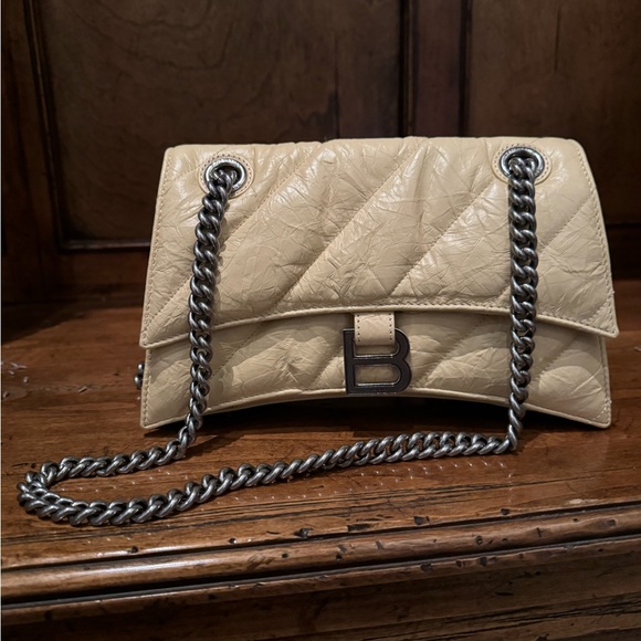 Balenciaga Crush Quilted Small Chain Bag light yellow NWT - Picture 3 of 15
